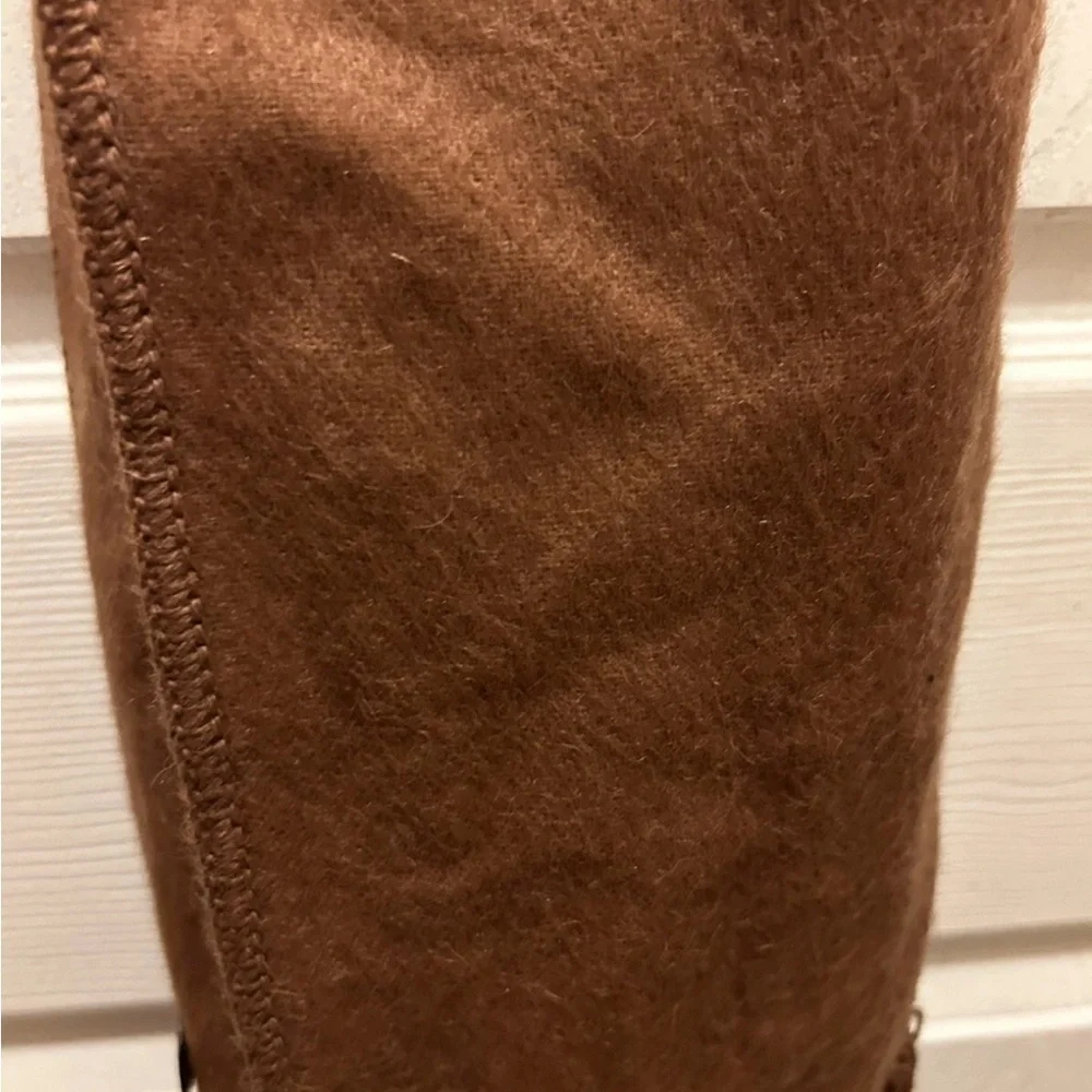 Alpaca Camargo Wool Brown Fringe Scarf